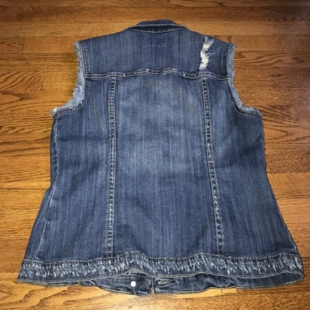 Kut from the Kloth distressed denim jean‎ vest S - Picture 8 of 8